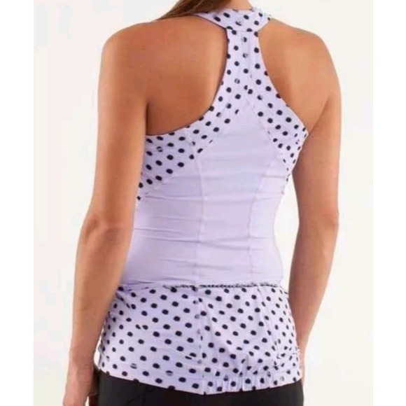 Lululemon 10 Womens Velo Vixen Sleeveless Jersey High Noon Dot Lilac / Black Top - Picture 5 of 16